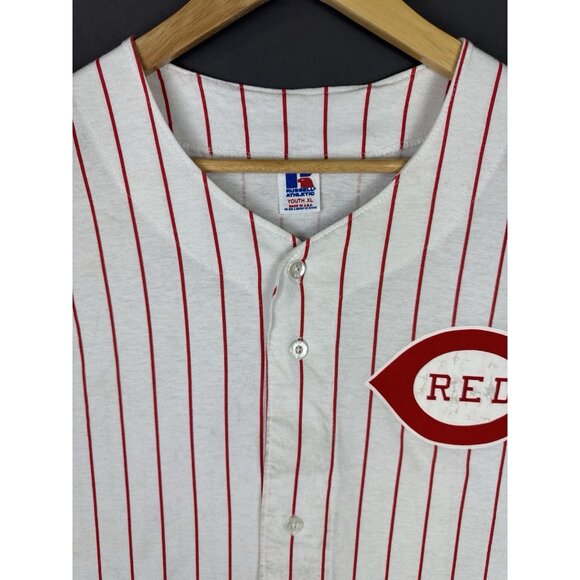 Vintage 90s Russell Athletic Cincinnati Reds Baseball Jersey Youth XL Rare MLB - Picture 3 of 16